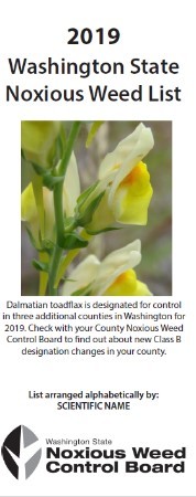 2019 Noxious Weed List Scientific Name Cover 2019 Noxious Weed List Scientific Name Cover